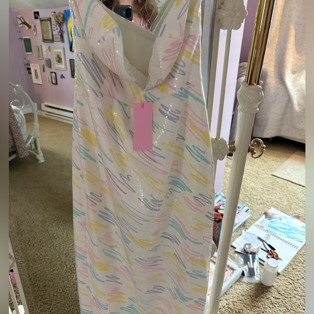 Chic Strapless Multicolor Dress - Picture 2 of 6